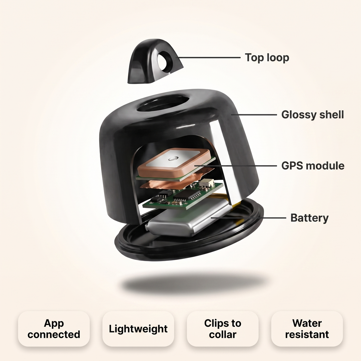 Pet Tracker Mini GPS Collar Locator for Dogs and Cats