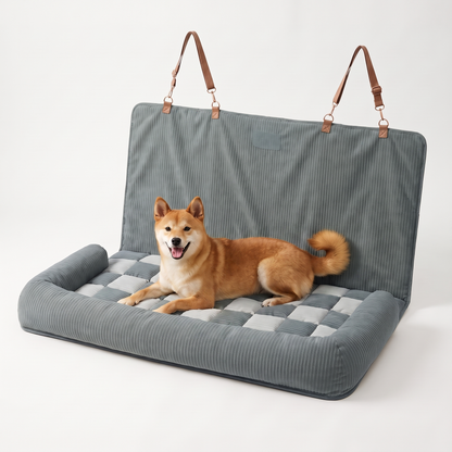 Dog car seat bed blue