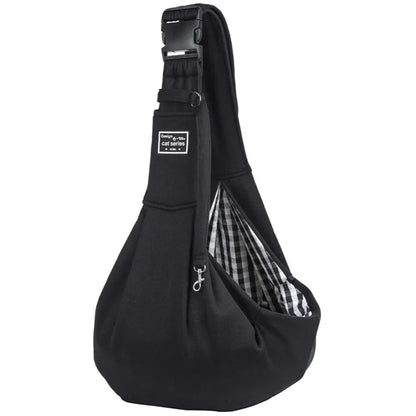 Black padded pet sling carrier