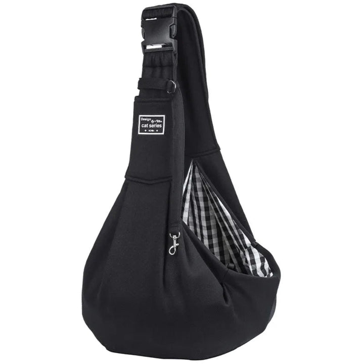 Black padded pet sling carrier