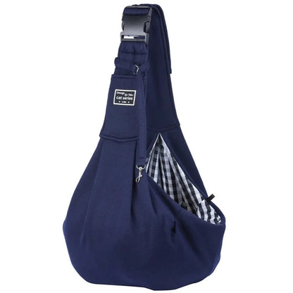 Dark blue padded pet sling carrier