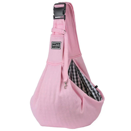Pink padded pet sling carrier