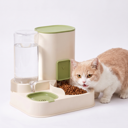Automatic cat feeder green