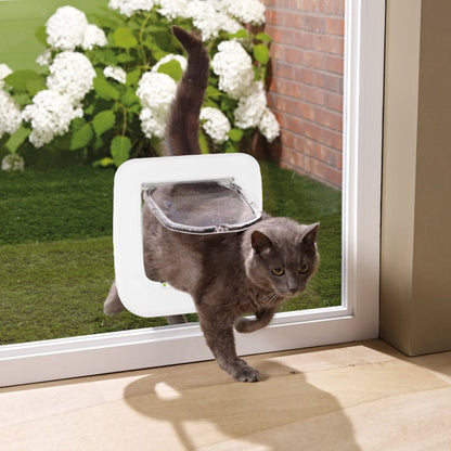 Cat Flap with 4 Way Manual Locking Door for Cats and Small Pets