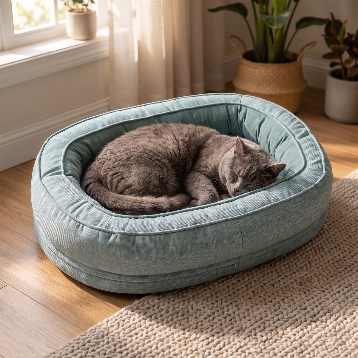 Donut Dog Bed with Removable Machine Washable Cover