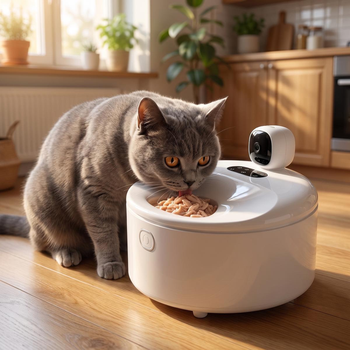 Automatic Cat Feeder for Wet Food with 5 Meal Cooling Carousel