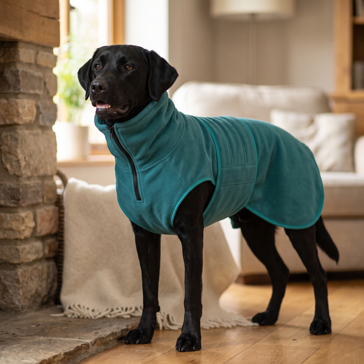 Dog Towel Drying Coat, Super Absorbent Robe for Wet Dogs, Teal