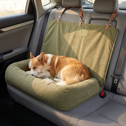Dog Car Seat Bed for Back Seat - Travel Bolster for Large Dogs