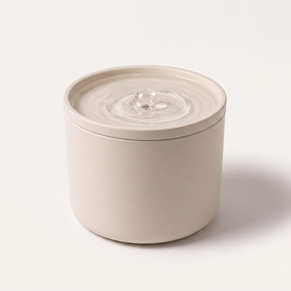 Cat Water Fountain 1L, Quiet Ceramic Cat Drinking Fountain
