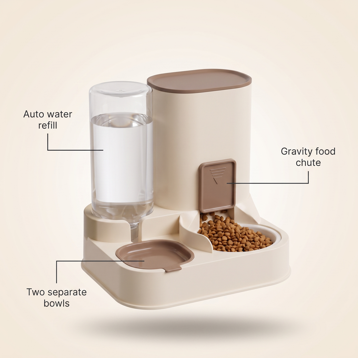 Automatic Cat Feeder and Water Dispenser 2 in 1 Gravity Station