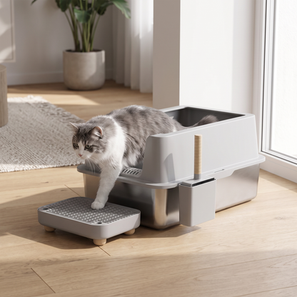 XL Front Entry Stainless Steel Litter Box
