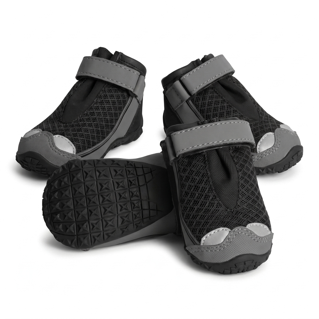 Dog Boots with Waterproof Grip Soles, Paw Protection Set of 4