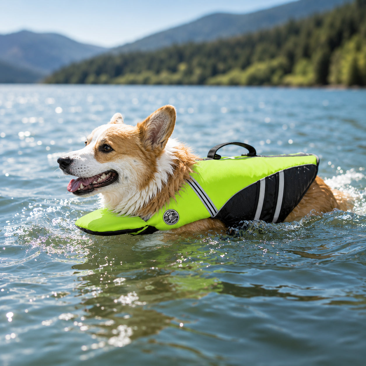 Dog Life Jacket Buoyant Swim Vest with Rescue Handle