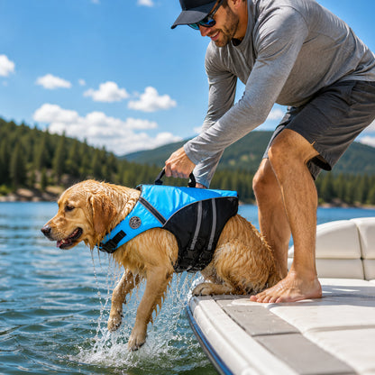 Dog Life Jacket Buoyant Swim Vest with Rescue Handle