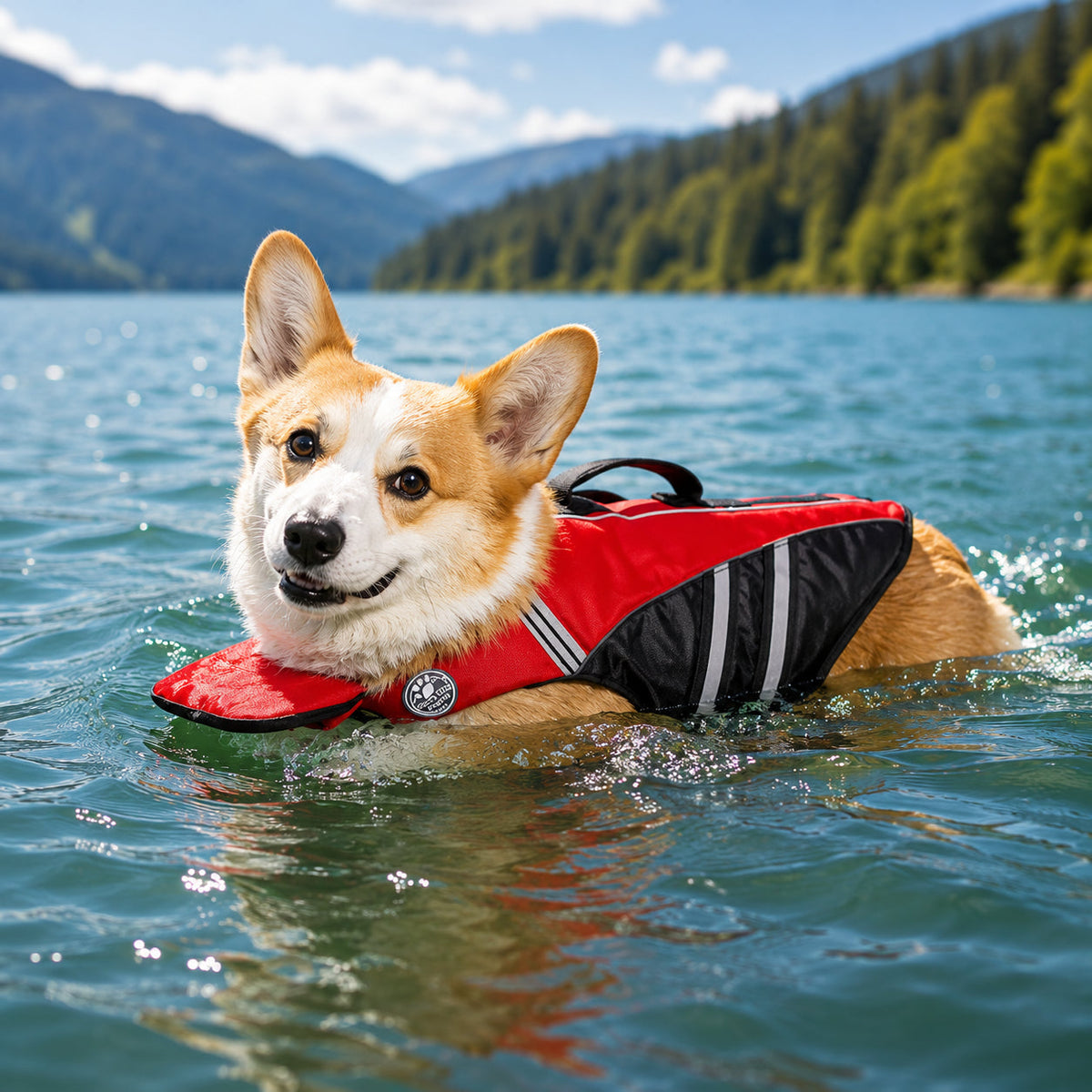 Dog Life Jacket Buoyant Swim Vest with Rescue Handle