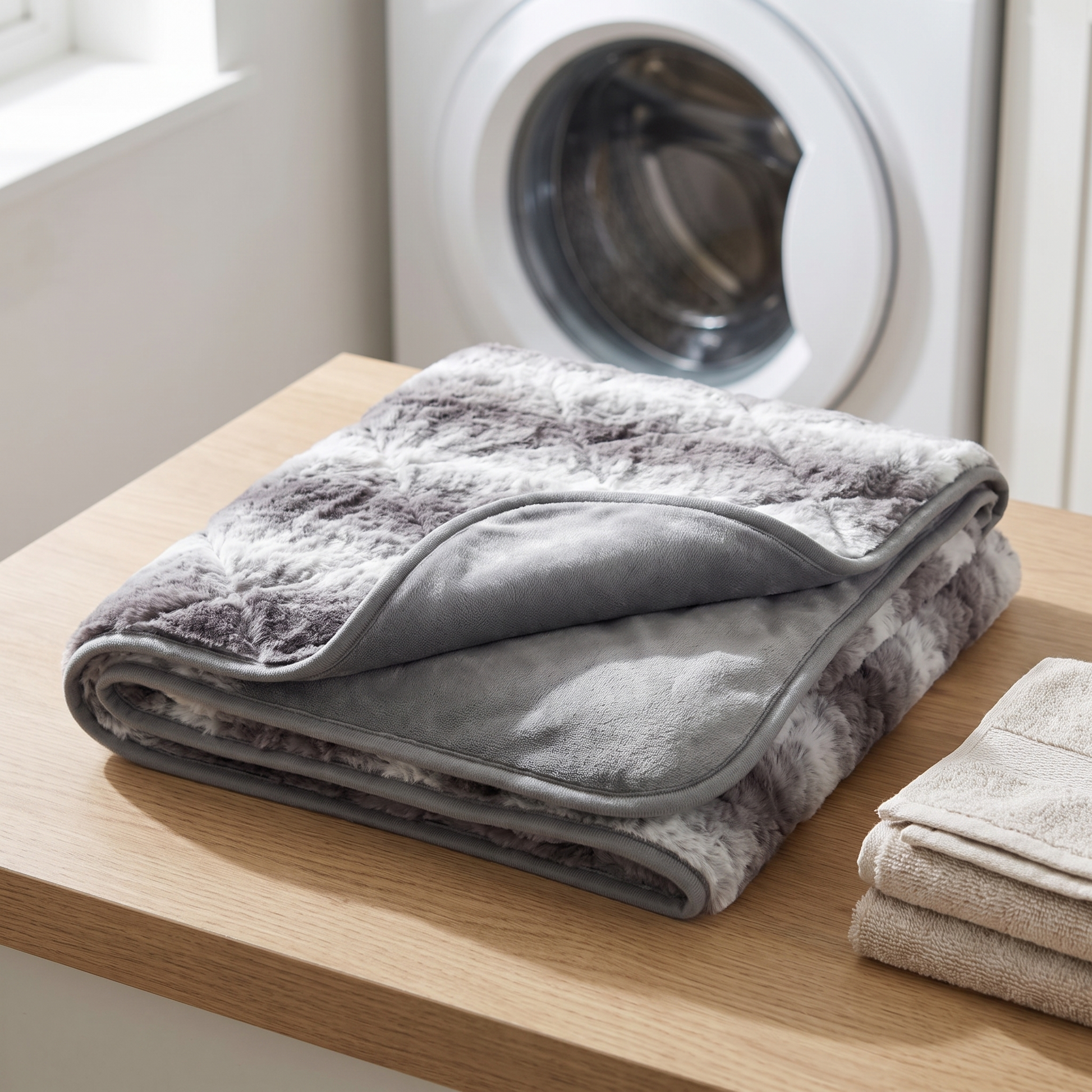 dog blanket luxury faux fur throw for sofa and bed marble grey in use