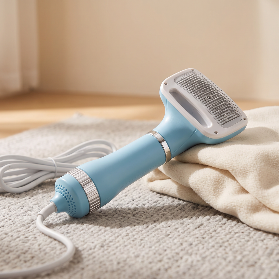 dog hair dryer with slicker brush 2 in 1 low noise grooming dryer in use