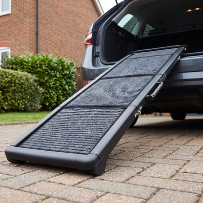 dog ramp for cars folding heavy duty non slip pet ramp in use