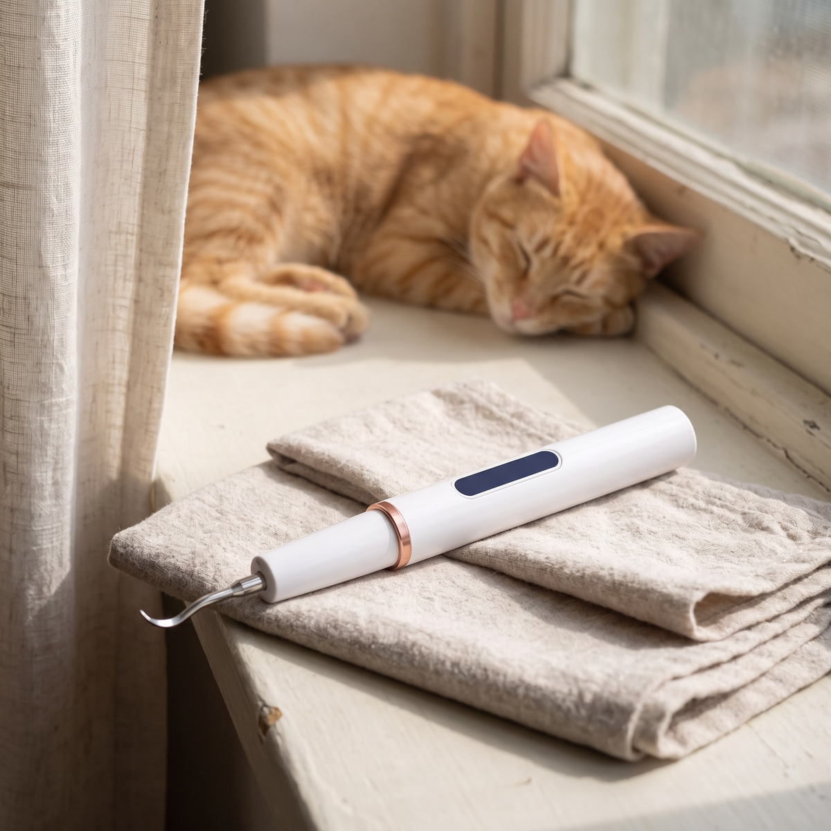 dog teeth cleaning kit ultrasonic plaque and tartar cleaner in use