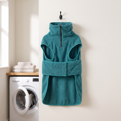 dog towel drying coat super absorbent robe for wet dogs teal in use