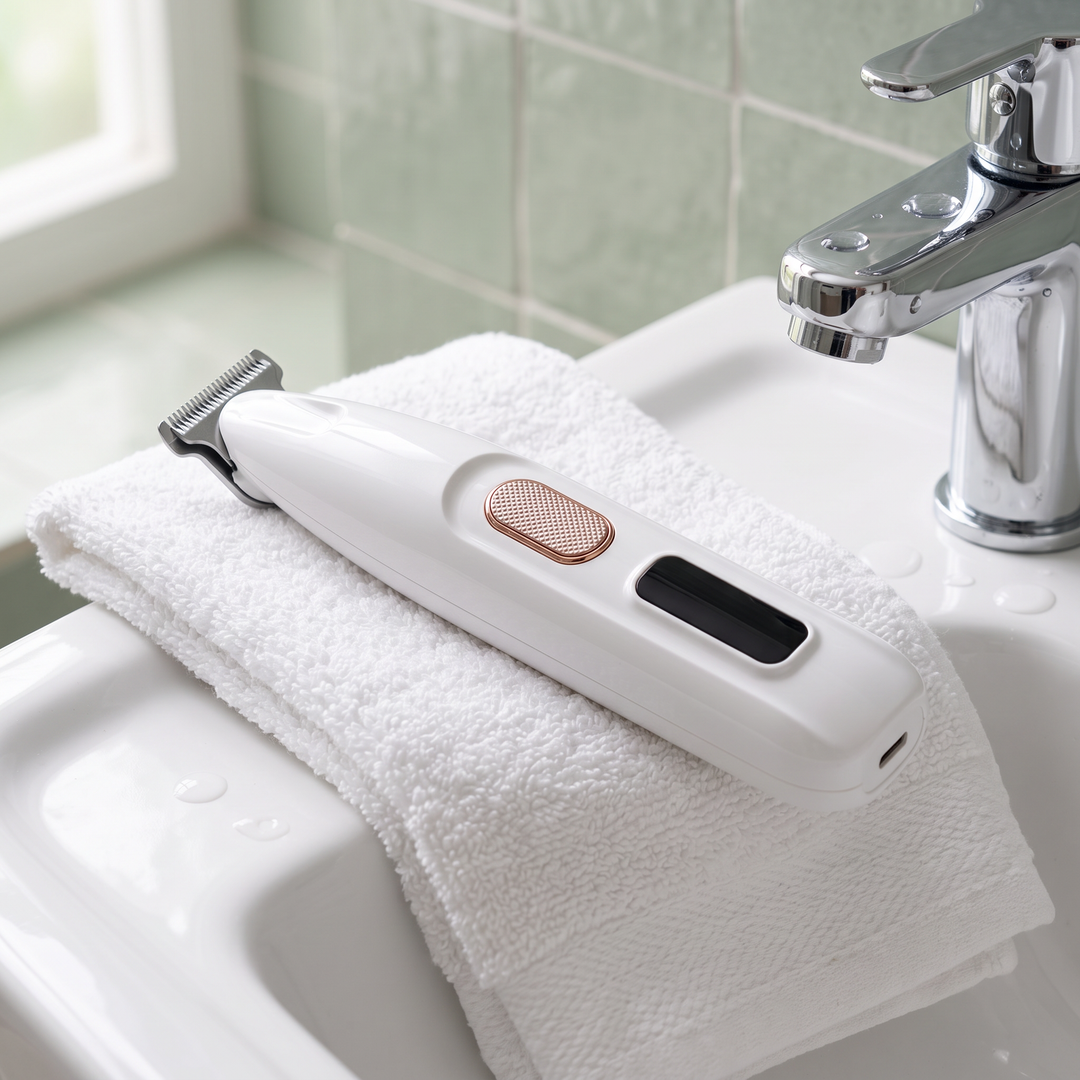 quiet dog clippers rechargeable ceramic blade paw trimmer with led in use