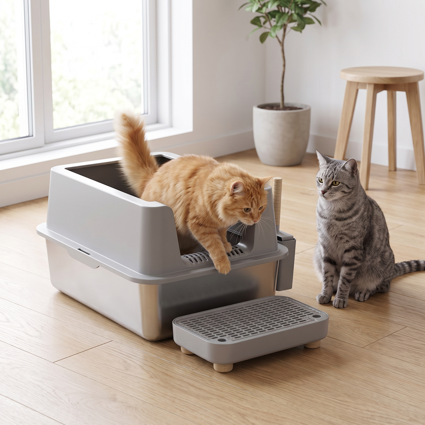XL Front Entry Stainless Steel Litter Box
